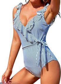 img 1 attached to Tempt Me Swimsuit Ruffled Backless Women's Clothing and Swimsuits & Cover Ups