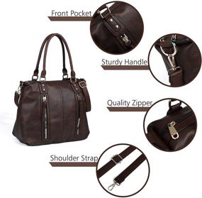 img 1 attached to 👜 Stylish and Spacious Top Handle Satchel Bags: Women's Large Leather Tote with Crossbody Option, Multiple Pockets