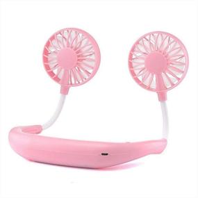 img 4 attached to 🌀 Portable Hands-Free Neckband Fan - Rechargeable, Long Battery Life, Powerful Airflow, 3 Speeds - Perfect for Travel, Camping, Office - USB Rechargeable (Pink)