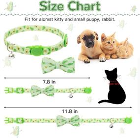 img 3 attached to 🐱 EXPAWLORER Cat Collar with Bells - Bowtie Fruit Style Safe Breakaway Cat Collars Set Strawberry & Avocado Pattern Kitten Collar, 2 Pack" - "EXPAWLORER Strawberry & Avocado Bowtie Cat Collar Set with Bells - Fruit Pattern, Safe Breakaway Kitten Collars, 2 Pack