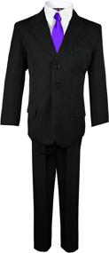 img 3 attached to 👔 Boys Pinstripe Suit: Black Matching Outfit for Boys – Suits & Sport Coats