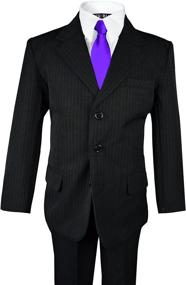 img 4 attached to 👔 Boys Pinstripe Suit: Black Matching Outfit for Boys – Suits & Sport Coats