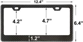 img 1 attached to 🚗 ICBEAMER Black Carbon Fiber License Plate Frame - Universal Fit for Vehicle Truck SUV Mini Van - Front and Rear [1 Piece]