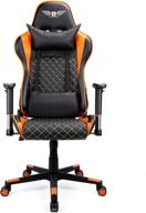 🧡 acethrone gaming chair - racing style high back pu leather computer desk chair with headrest and lumbar support, adjustable armrest, 360° swivel - executive ergonomic office chair in orange logo