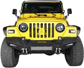 img 3 attached to 🚦 Hooke Road Matte Black Headlight Bezels Angry Bird Cover with Jeep Wrangler TJ (1997-2006) - Pair