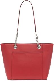 img 3 attached to Calvin Klein Women's Hayden Saffiano Top Zip Chain Tote, East/West Design