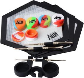 img 4 attached to 🔪 3-Piece Silver Carving Tools Set + Non-Stick Black Hexagon Mat + 5 Tie Dye-Colored Wax Jars Containers + Black Container Holder Combo from Silicone Alley