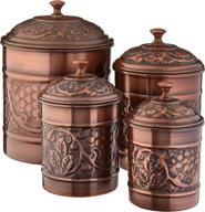 classic copper old dutch antique heritage 🏺 canister 4 piece set: timeless elegance for your kitchen логотип