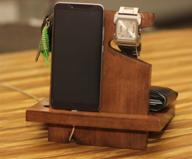📱 handmade universal phone charging docking station - multipurpose office desk organizer and tablet holder - ideal for storing keys, wallet, watch - perfect men's graduation gift, anniversary surprise for husband, dad's birthday logo