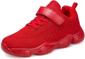 img 1 attached to Lightweight Athletic Running Shoes for Girls - Hetios Kids 👟 Shoes: Breathable Knit, Ideal for School and Sports Activities (Toddler/Little Kid/Big Kid)