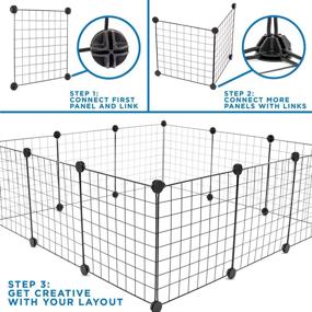 img 1 attached to 🐇 Compact and Portable Pet Playpen: Foldable Metal Pen for Indoor/Outdoor Use, Ideal for Rabbits, Guinea Pigs, and Small Animals - Configurable 12 Panels
