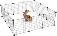 🐇 compact and portable pet playpen: foldable metal pen for indoor/outdoor use, ideal for rabbits, guinea pigs, and small animals - configurable 12 panels logo