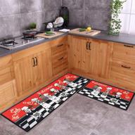 🍰 carvapet patisserie kitchen mat set | non-slip, rubber backing | 2-piece runner rug doormat (19"x59"+19"x31") logo