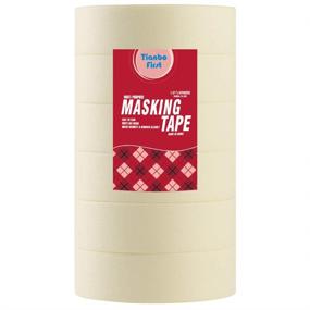 img 3 attached to 📦 TIANBO FIRST Masking Tape 6 Rolls: Wide Masking Tape for Home and Office, 1.41 Inches x 60 Yards, Beige - General Purpose and High-Quality