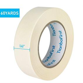img 2 attached to 📦 TIANBO FIRST Masking Tape 6 Rolls: Wide Masking Tape for Home and Office, 1.41 Inches x 60 Yards, Beige - General Purpose and High-Quality