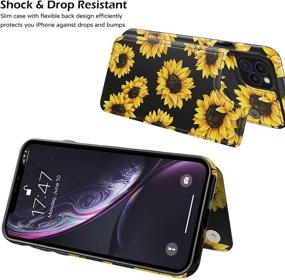 img 1 attached to 🌻 Stylish Floral Flip Folio Leather Wallet Case for iPhone 12 Pro Max 6.7" - Blooming Sunflowers Design