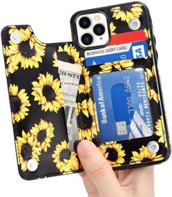 img 3 attached to 🌻 Stylish Floral Flip Folio Leather Wallet Case for iPhone 12 Pro Max 6.7" - Blooming Sunflowers Design