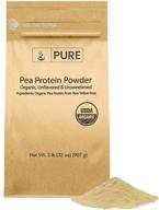 premium organic pea protein powder (2 lb) - high iron content, unflavored, eco-friendly packaging, gluten-free logo