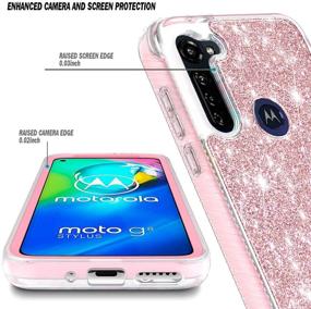 img 2 attached to 📱 E-Began Moto G Stylus Case with Built-in Screen Protector - Glitter Bling Rose Gold: Full-Body Shockproof Protection for Motorola G Stylus/Moto G Pro (2020)