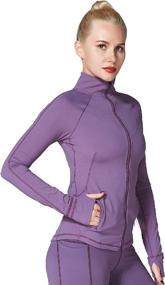 img 4 attached to 🏃 Sunzel Women's Slim Fit Lightweight Sports Running Jacket with Thumb Holes for Workout Yoga Athletic - Full Zip Fitness Jacket