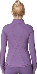 img 2 attached to 🏃 Sunzel Women's Slim Fit Lightweight Sports Running Jacket with Thumb Holes for Workout Yoga Athletic - Full Zip Fitness Jacket