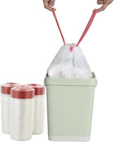 img 4 attached to Pekky 6 Gallon Clear Trash Bags Drawstring: Heavy Duty, 120 Counts - Ultimate Waste Disposal Solution!