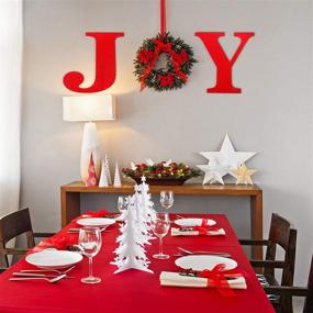 img 3 attached to 3-Piece 12 Inch Rustic Wooden Joy Letter Sign for Christmas Home Decor - Red Ornaments for Xmas Holiday Indoor & Outdoor Wall and Door Decoration