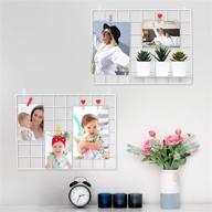 📸 multipurpose 2 pack wire wall grid panels: display, organize & decorate with photos, pictures, and more – magnetic & metal grid for home, office, and kitchen логотип