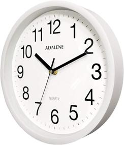 img 1 attached to ⏰ Adalene Wall Clocks Battery Operated Non Ticking - Silent 10 Inch Analog Quartz Office Clock in Vintage White - Perfect for School, Classroom, and Office Spaces