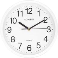 ⏰ adalene wall clocks battery operated non ticking - silent 10 inch analog quartz office clock in vintage white - perfect for school, classroom, and office spaces logo