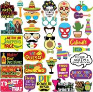 fiesta photo props - 40 pcs - mexican party – cinco de mayo -tropical - quinceañera - summer themed beach and pool party decoration, favors & supplies | shop now! логотип