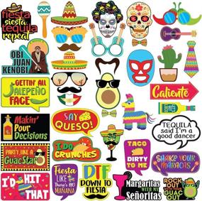 img 4 attached to Fiesta Photo Props - 40 pcs - Mexican Party – Cinco De Mayo -Tropical - Quinceañera - Summer Themed Beach and Pool Party Decoration, Favors & Supplies | Shop Now!