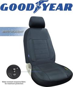 img 4 attached to 🚗 Цветокоррозийный автомобильный чехол Goodyear GY1247: премиум неопреновая ткань для превосходной защиты, подходит для большинства автомобилей, совместим с боковыми подушками безопасности.