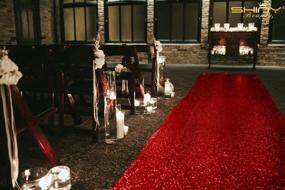 img 3 attached to 🎉 ShinyBeauty Red Sequin Party Glitter Runner - Wedding Aisle Runner 2ft x 15ft - N116