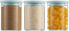 img 3 attached to 🍃 Godinger Stackable Glass Jars - Set of 3, Ideal for Organized Food Storage