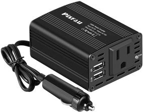 img 4 attached to 🔌 PiSFAU 150W Power Inverter 12V DC to 110V AC Car Plug Adapter Outlet Converter with 3.1A Dual USB Charger for Laptop, Black (MT-MX150)