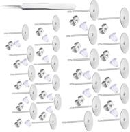 waybas 1200 pcs 5mm stainless steel flat pad blank earring pin studs with hypoallergenic butterfly earring backs and silicone bullet earring backs - ideal for jewelry making findings logo