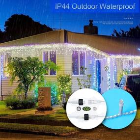 img 1 attached to 🎄 Outdoor Christmas Lights Decorations - 400 LED 33ft 8 Modes Curtain Fairy String Light with 75 Drops, Clear Wire - Ideal LED String Lights Decor for Wedding, Party, Holiday, Christmas - Cool White