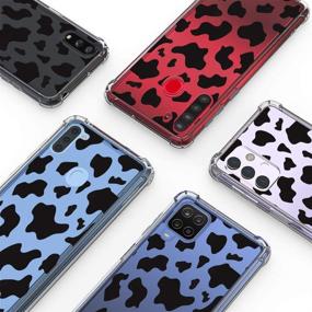 img 1 attached to KANGHAR Samsung Galaxy A12 Case 5G 2020 - Cute Cow Print Black Pattern - Shockproof Clear Cover with Four Corners Cushion - Durable Hard PC + Soft TPU Bumper - Anti-Scratch Full Body Protection - Crystal Clear 6.5 inch