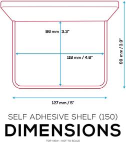 img 2 attached to 📸 Brainwavz SHELF150: Universal Screwless Floating Shelf Mount - Ideal for Security Cameras, Baby Monitors, Speakers, Plants, Toys & More - Easy Installation with Strong Adhesive - 4.6” x 3.3”, Black