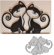 🐾 set of 2 animal cat metal die cuts - love wedding spring theme pet flower cutting dies stencils for diy scrapbooking, album decoration, embossing paper crafts, card making logo