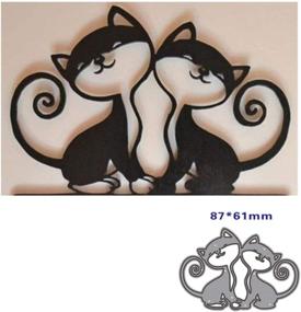 img 1 attached to 🐾 Set of 2 Animal Cat Metal Die Cuts - Love Wedding Spring Theme Pet Flower Cutting Dies Stencils for DIY Scrapbooking, Album Decoration, Embossing Paper Crafts, Card Making