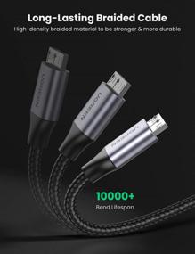 img 1 attached to 🔌 UGREEN USB 3.0 Micro Cable 1.5 FT - Fast Charging Nylon Braided Cable for Samsung Galaxy S5, Note 3, Toshiba, WD Camera and More