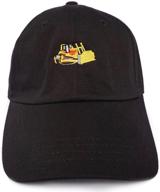 black cotton adjustable bulldozer kids size dad hat - row+low cap logo