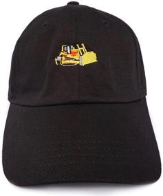 img 4 attached to Black Cotton Adjustable Bulldozer Kids Size Dad Hat - ROW+LOW Cap