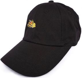 img 3 attached to Black Cotton Adjustable Bulldozer Kids Size Dad Hat - ROW+LOW Cap