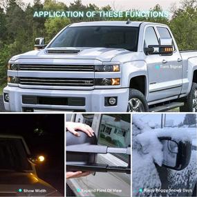 img 2 attached to SCITOO Хромированные внешние зеркала для Chevrolet/GMC: подходят для Silverado 2014-2018, Sierra 1500 2015-2018 и моделей 2500/3500 с функцией Подогрева Сигнальных указателей и электроприводом.