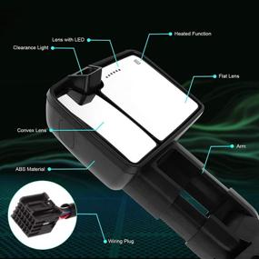 img 1 attached to SCITOO Хромированные внешние зеркала для Chevrolet/GMC: подходят для Silverado 2014-2018, Sierra 1500 2015-2018 и моделей 2500/3500 с функцией Подогрева Сигнальных указателей и электроприводом.
