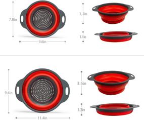 img 3 attached to Uuoeebb Collapsible Colander Set - Foldable Silicone Strainer for Pasta, Vegetables, and Fruits - Kitchen Mesh Folding Colander Strainer Set