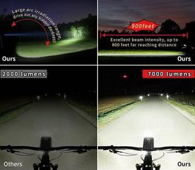 img 2 attached to 2022 Newest Powerful Bike Lights Front and Back, 7000 Lumens USB Rechargeable LED Waterproof Bicycle Headlight, Up to 18+ Hour Runtime, 16 Mode Bike Light Taillight for Road & Mountain Cycling